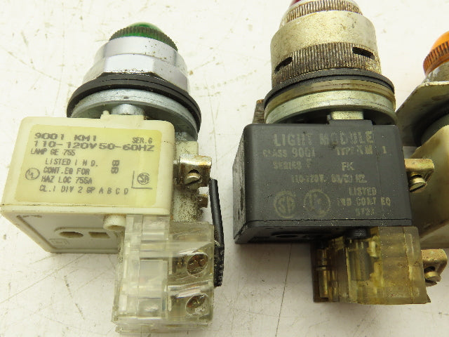 Square D 9001-KM1 Button Mixed Round Dome Illuminated Lot of 16