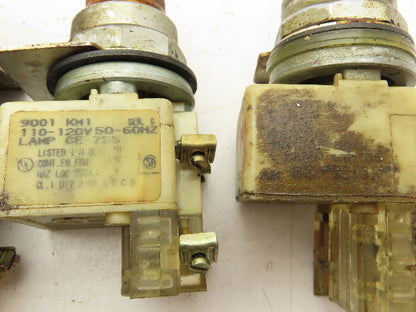 Square D 9001-KM1 Button Mixed Round Dome Illuminated Lot of 16