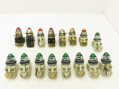 Square D 9001-KM1 Button Mixed Round Dome Illuminated Lot of 16