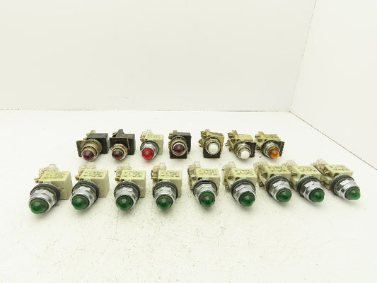 Square D 9001-KM1 Button Mixed Round Dome Illuminated Lot of 16