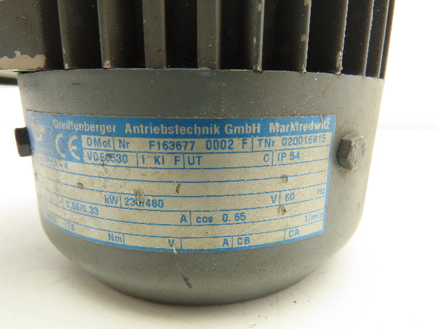 ABM 4DB56A-4 IEC Electric Motor .09kw .12Hp 1620 RPM 230/460V 3PH S1 IP54 TEFC