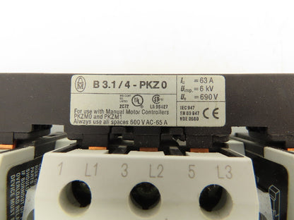 Moeller PKZMO-1 Manual Motor Starter 1A 600VAC 3PH 1/2HP Lot Of 6