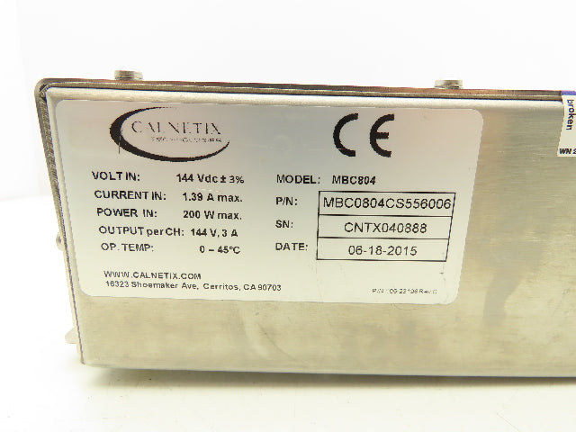 Calnetix MBC804 Magnatec Magnetic Bearing Control Unit 3A 144VDC