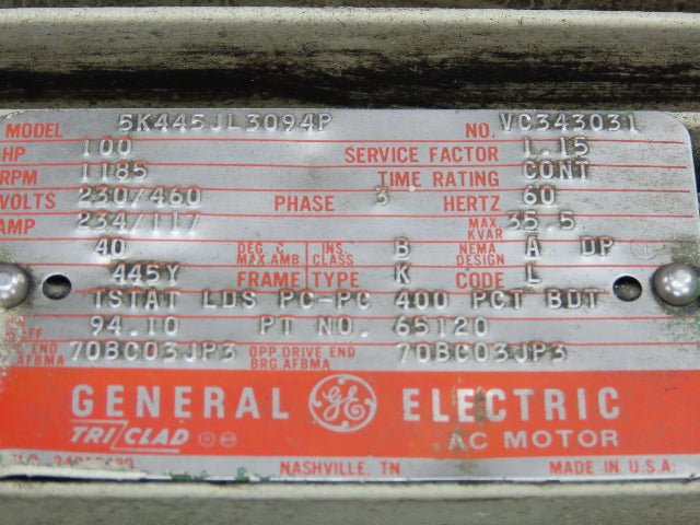 GE Vickers 4535V-60A38 Hydraulic 2 Pump Unit 38/60 GPM 2500 PSI 100Hp 230/460V