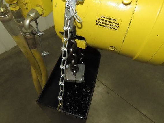 Yale KAL 1 Ton 2000Lb Pneumatic Air Chain Hoist 10' Lift Pendant w/Push Trolley