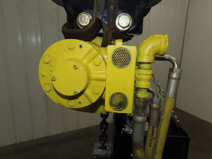 Yale KAL 1 Ton 2000Lb Pneumatic Air Chain Hoist 10' Lift Pendant w/Push Trolley