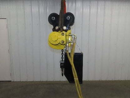 Yale KAL 1 Ton 2000Lb Pneumatic Air Chain Hoist 10' Lift Pendant w/Push Trolley