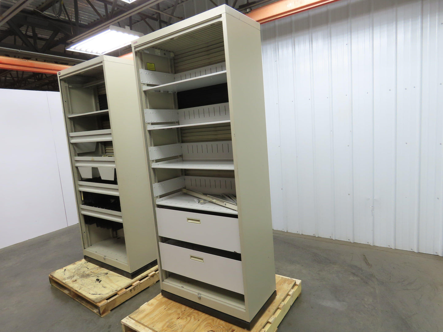 Wright Line Roll Up Door File Storage Cabinet Unit 36x18x83" Lot of 2