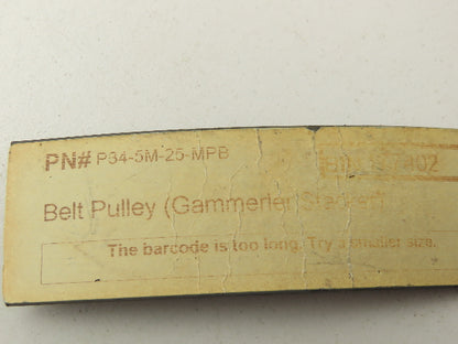 Gammerler P34-5M-25 Timing Belt Pulley 2" OD 1.75" W Lot of 6