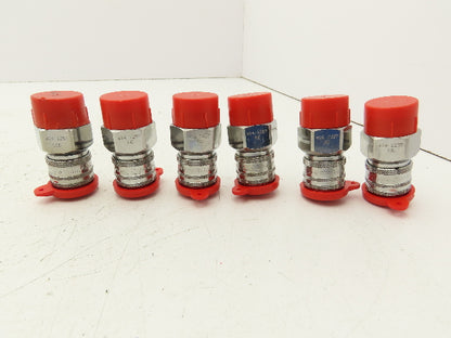 EJN 414 1257 Quick Disconnect Valved Fluid Coupler 3/4" Male Thread Lot of 6
