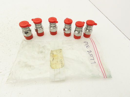 EJN 414 1257 Quick Disconnect Valved Fluid Coupler 3/4" Male Thread Lot of 6