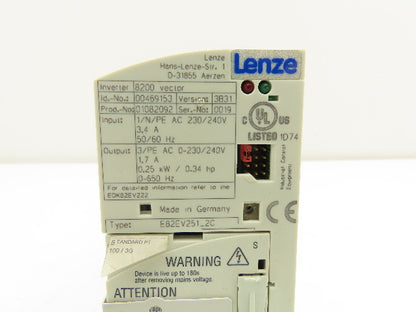 Lenze E82EV251_2C AC Drive Frequency Inverter VFD .25kW/.34Hp 230V 3PH
