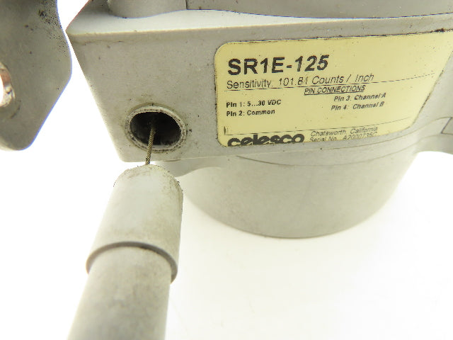 Celesco SR1E-125 String Pot Encoder Position Sensor 125" Range  *Broken Plastic*