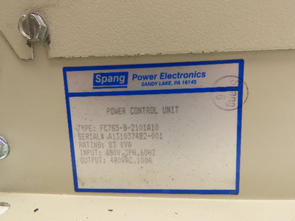 Spang FC765-B-2101A10 Power Control Unit 83kVA 480V 100A 3Ph