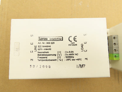 Lenze 369 228 369228 NET Filter Main Power Line Filter 440VAC 8A Lot of 2