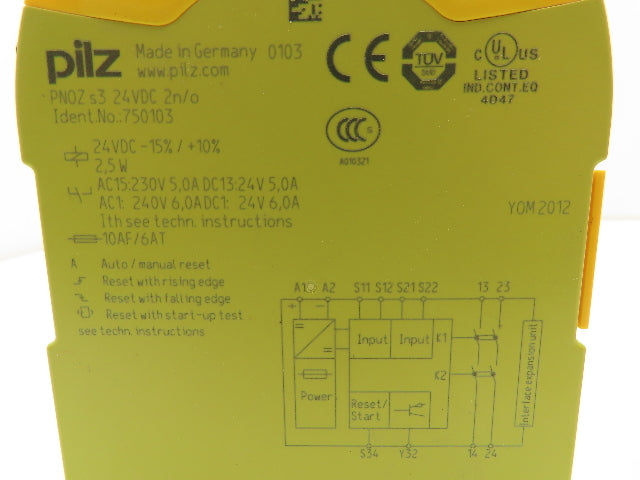 PILZ PNOZ 750103 S3 Safety Relay 24 VDC 2N/O Switchgear Lot of 2