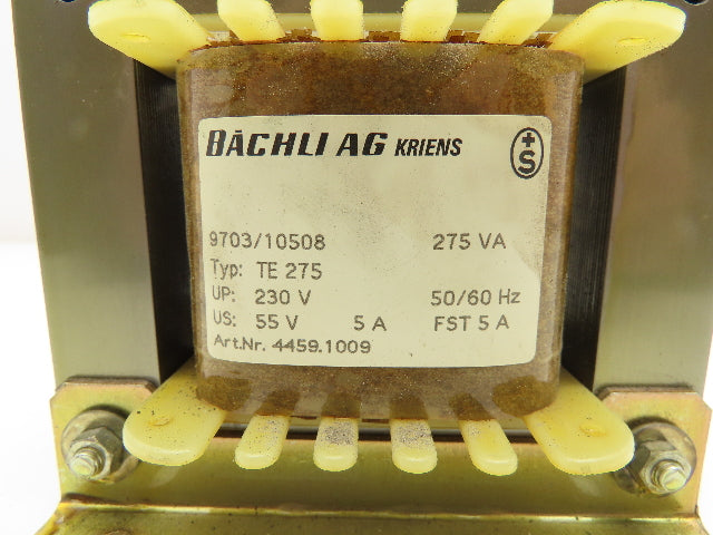 Bachli Ag 9703/10508 Stepdown Control Transformer 275VA HV 230 LV 55V 5 Amp