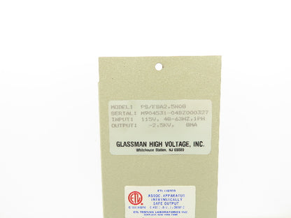 Glassman High Voltage ESA2.5N08B Rack Module 115V 1PH
