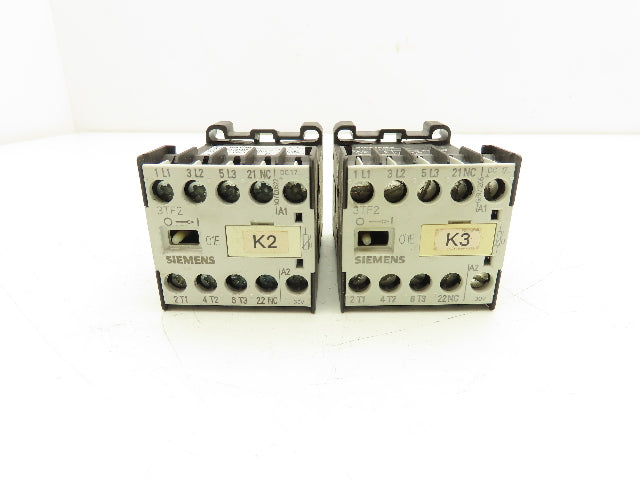 Siemens 3TF2801-0LB4 Contactor Sz 00 3-Pole 16A 1NC 600V 3PH 24VDC Coil Lot of 2