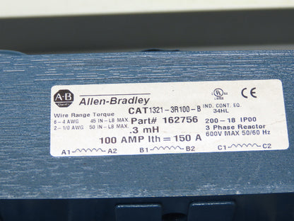 Allen Bradley 1321-3RA100-B Line Reactor Transformer 100/150A 600V 3Ph