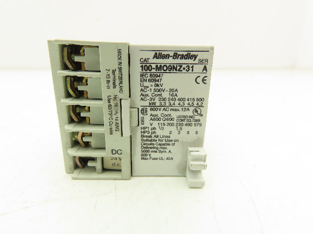 Allen Bradley 100-MO9NZ Motor Starter Contactor Block 20Amp 600V 3 Pole Lot of 6