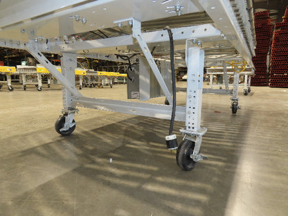 ConveyX 52"x 10' MDR Motorized Roller Conveyor 48"BF Skew Bed Angled Roller 115V