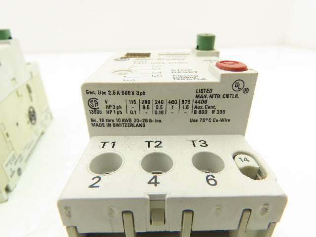 Allen Bradley 140-MN-0160 Manual Motor Starter Breaker 1.6A Variable Lot of 6