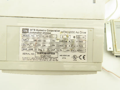 Sumitomo MTS NTAC2000 Motor Drive 480VAC Input 400Hz 3.4A Output Panel