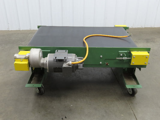 30"x 48" Slider Bed Conveyor on Casters 28" Belt 460V Direct Drive 15 FPM
