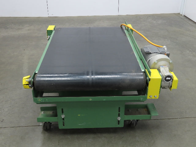 30"x 48" Slider Bed Conveyor on Casters 28" Belt 460V Direct Drive 15 FPM