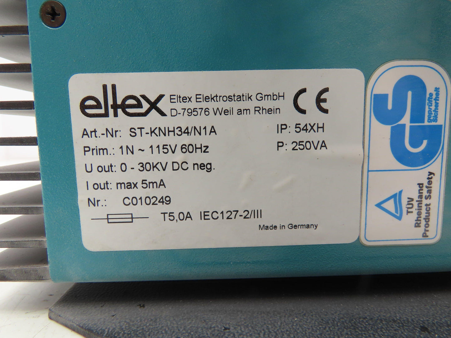 Eltex ST-KNH34/N1A High Voltage Generator Power Supply 115V - 30KV DC Negative