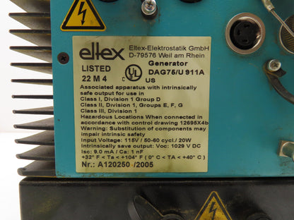 Eltex DAG75 High Voltage Generator Power Supply 115V Input DC Output