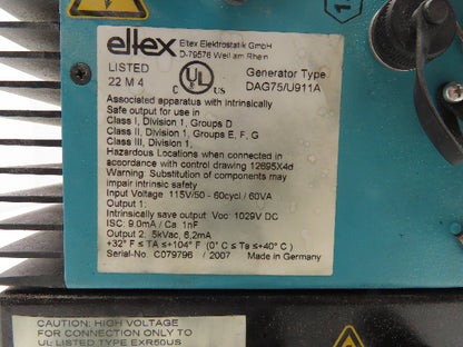 Eltex DAG75 High Voltage Generator Power Supply 115V Input DC Output