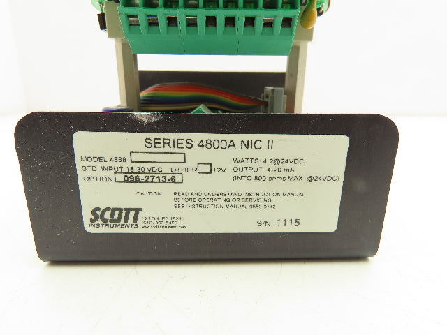 Scott Instruments 4800A NIC II Gas Detection Transmitter *No Housing ...