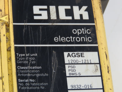 Sick Optic AGSE 1200-1211 Safety Light Curtain Receiver 1183mm x 6m