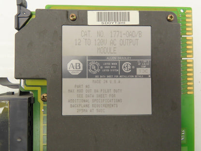 Allen Bradley 1771-OAD/B 12 to 120V AC Output Module Lot of 4