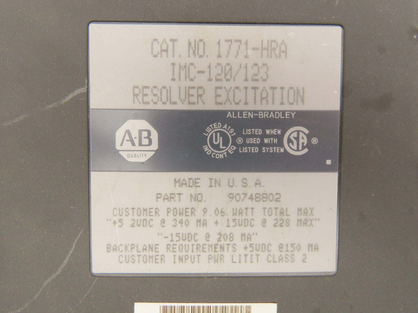 Allen Bradley 1771-HRA IMC-120/123 Resolver Excitation Module Lot of 3