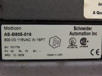 Modicon AEG AS-B805-016 Input Module 16 Point 115VAC Lot Of 5