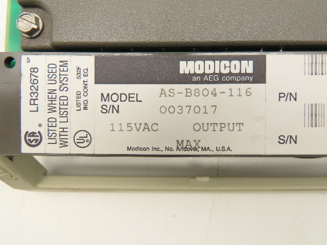 Modicon AEG AS-B804-116 Output Module 115VAC 16 Point Lot Of 5
