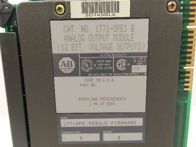 Allen Bradley 1771-OFE1 Series B Analog Output Module Firmware Rev B Lot of 3