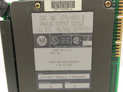 Allen Bradley 1771-OFE1 Series B Analog Output Module Firmware Rev B Lot of 3