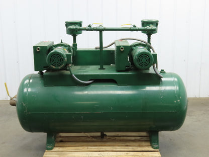 Rietschle Dual Vacuum Pump 3Hp 230/460V 3Ph Baldor Motor 140Gal Tank -25inHG