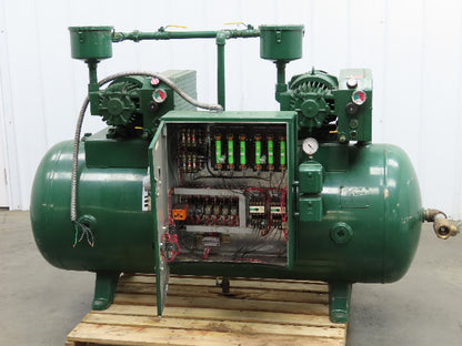 Rietschle Dual Vacuum Pump 3Hp 230/460V 3Ph Baldor Motor 140Gal Tank -25inHG