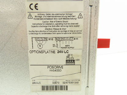 FAS FAS4028 Posidrive 3 Pole 400VAC Input 4.0A Output 1.5kW Motor