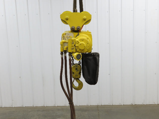Yale KAL 2 Ton 4000Lb Pneumatic Air Chain Hoist 10' Lift Pendant & Push Trolley