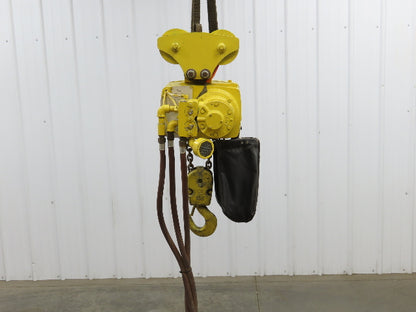 Yale KAL 2 Ton 4000Lb Pneumatic Air Chain Hoist 10' Lift Pendant & Push Trolley