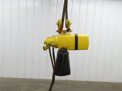 Yale KAL 2 Ton 4000Lb Pneumatic Air Chain Hoist 10' Lift Pendant & Push Trolley