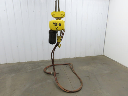 Yale KAL 2 Ton 4000Lb Pneumatic Air Chain Hoist 10' Lift Pendant & Push Trolley
