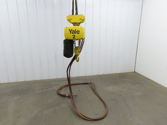 Yale KAL 2 Ton 4000Lb Pneumatic Air Chain Hoist 10' Lift Pendant & Push Trolley