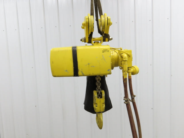 Yale KAL 2 Ton 4000Lb Pneumatic Air Chain Hoist 10' Lift Pendant & Push Trolley